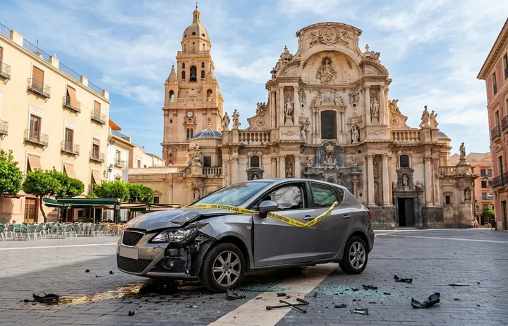 Coche accidentado en Murcia
