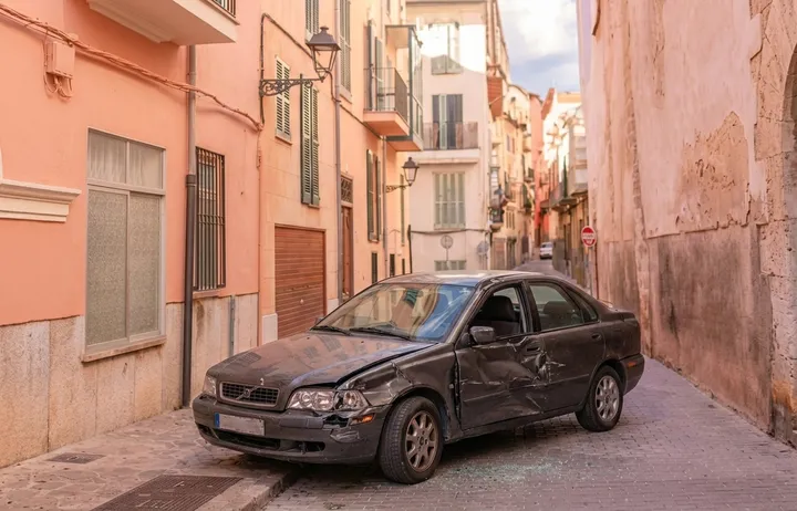 Coche accidentado en Palma de Mallorca